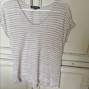 Tommy Bahama Women's Beige Striped Tee